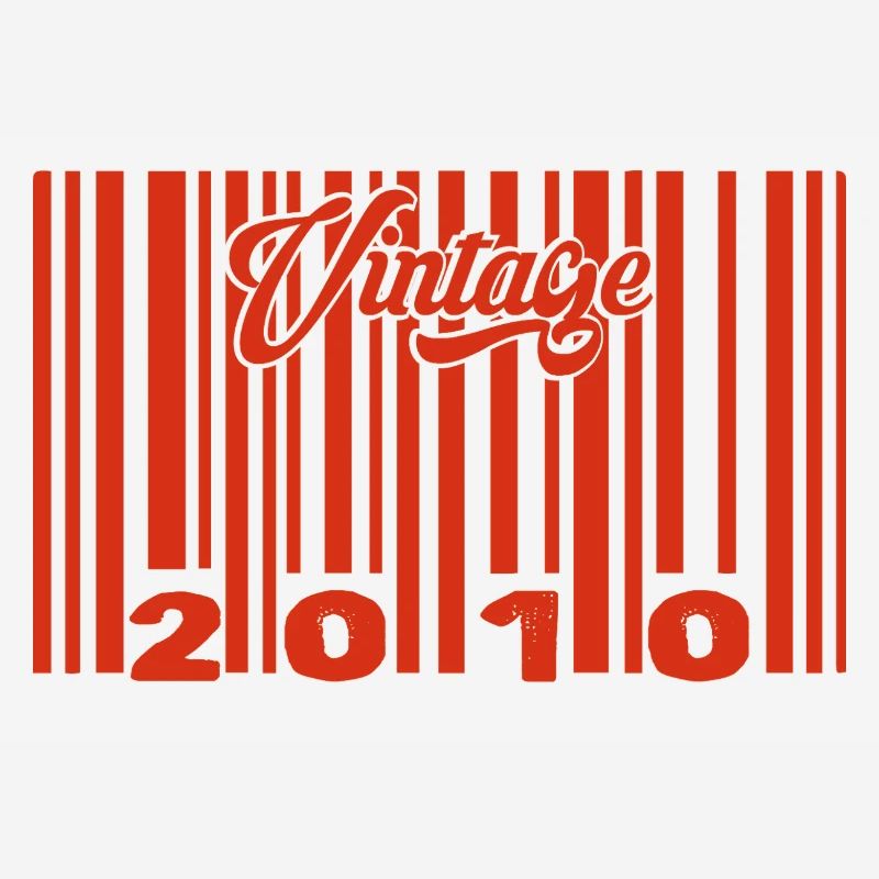 vintage 2010 né en 2010 15 ans bar code anniversai