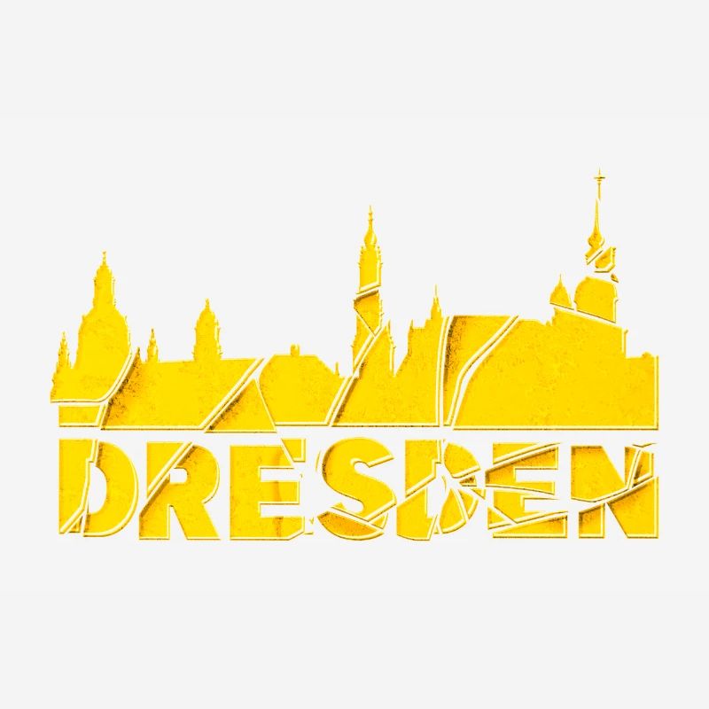 Dresden Germany City Font Skyline Broken