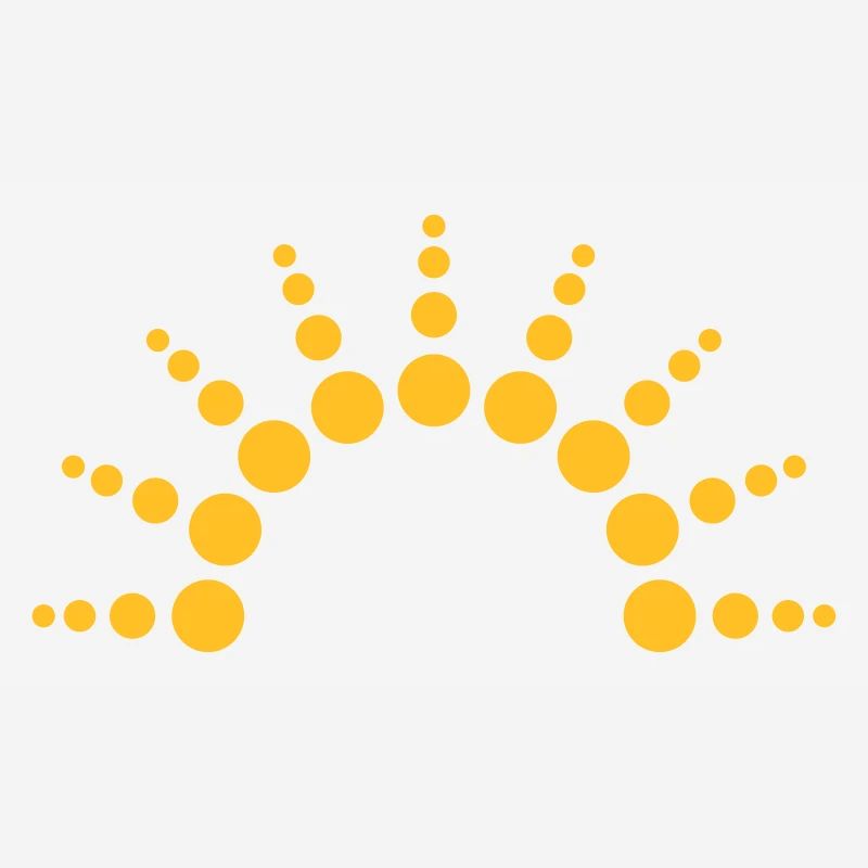 Half-circle circles points Sun logo