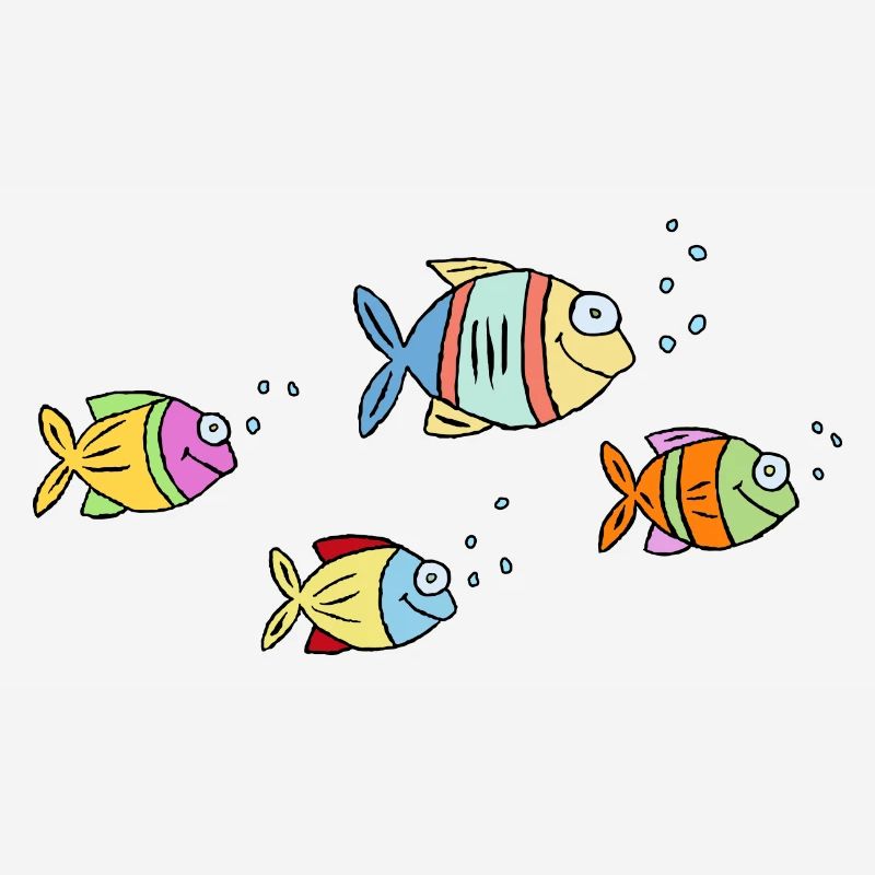 Poisson Cichlide Eau Mer Graffiti Dessin
