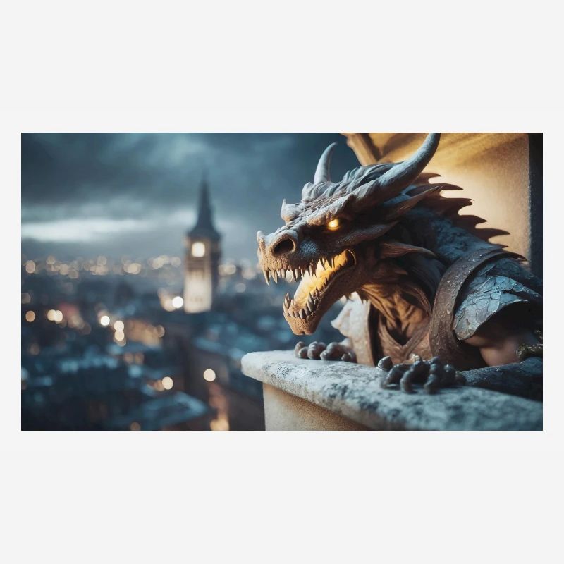 Gargoyle with an evil smile monster dark horror