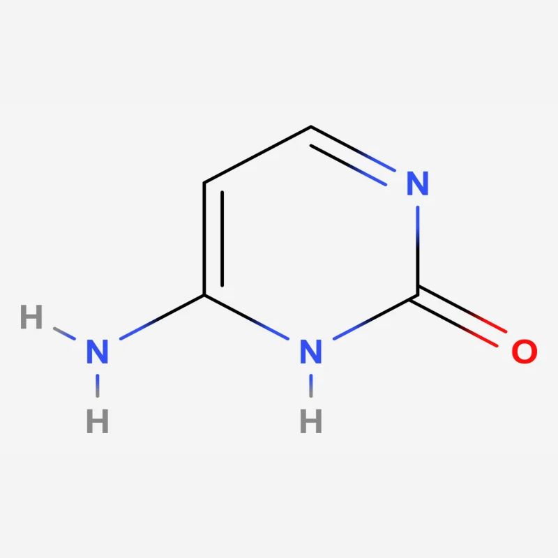 Molécule de cytosine - Formule structurale colorée