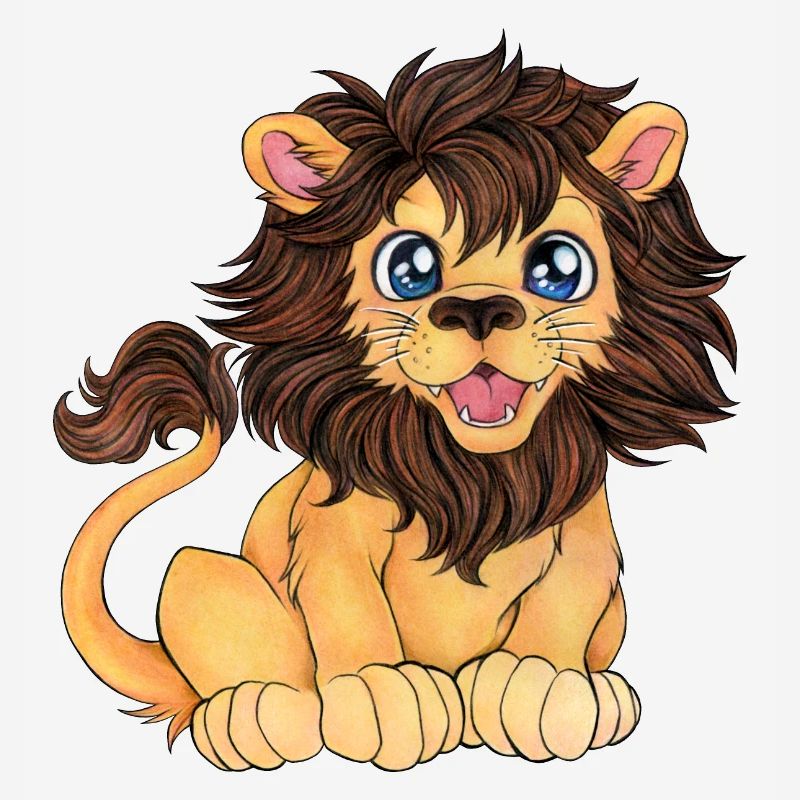 Niedlicher Comic Löwe Geschenk Geburtstag Katzen