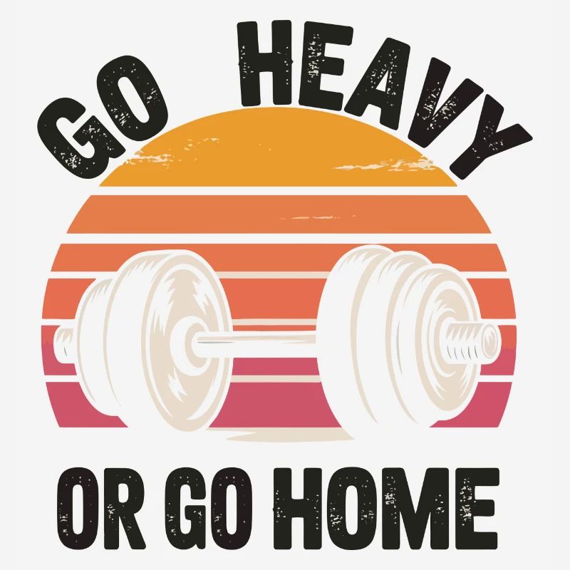 Go Heavy oder Go Home Retro Langhantel