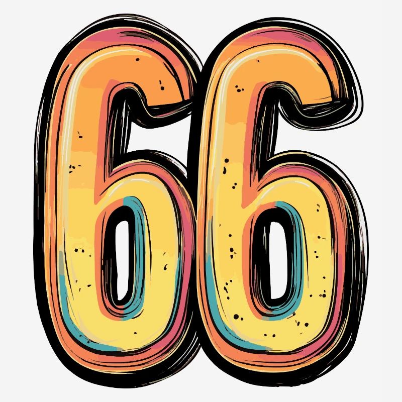 66 Number Colorful