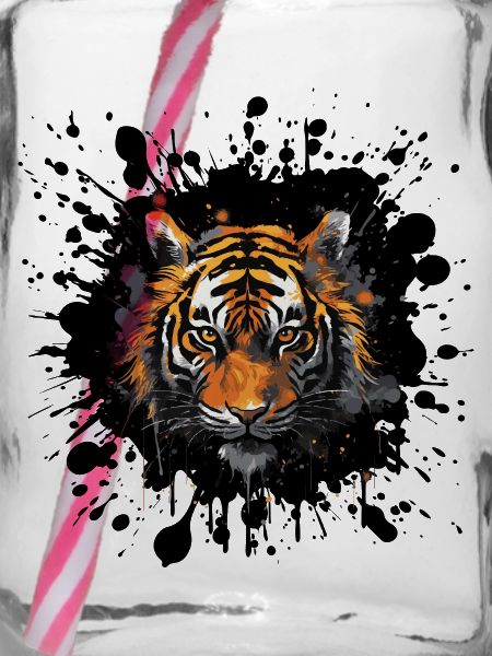 Tiger Tier Farbklecks