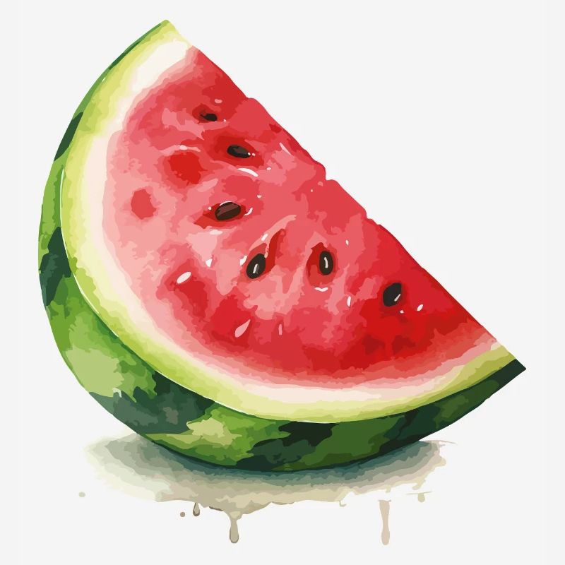 Tranche de pastèque à l’aquarelle