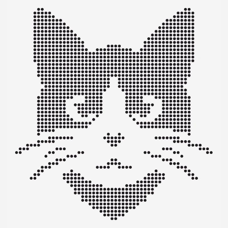Silhouette de visage de chat à points