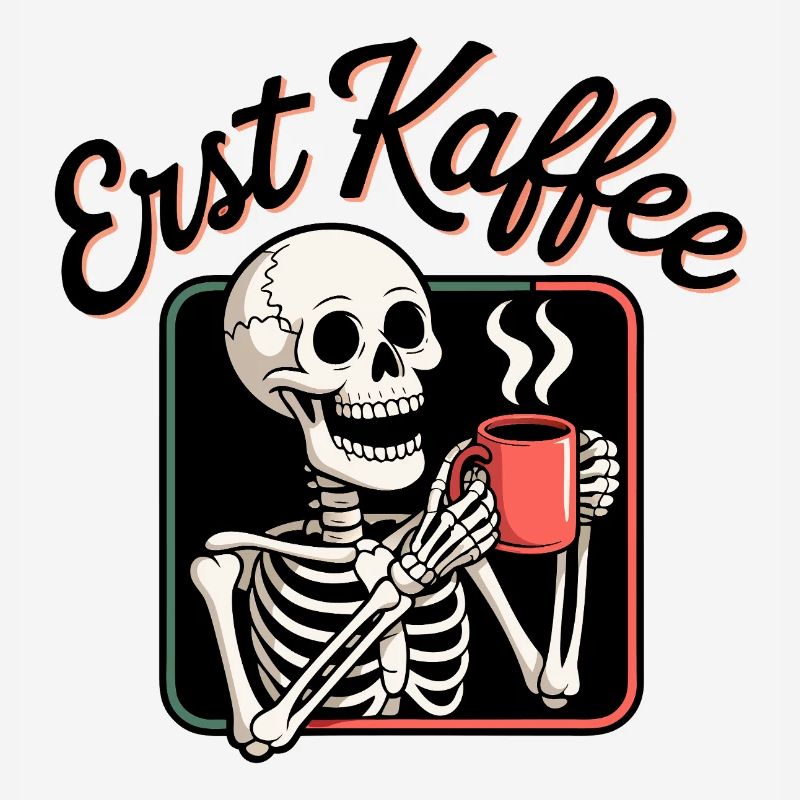 First Coffee Skeleton