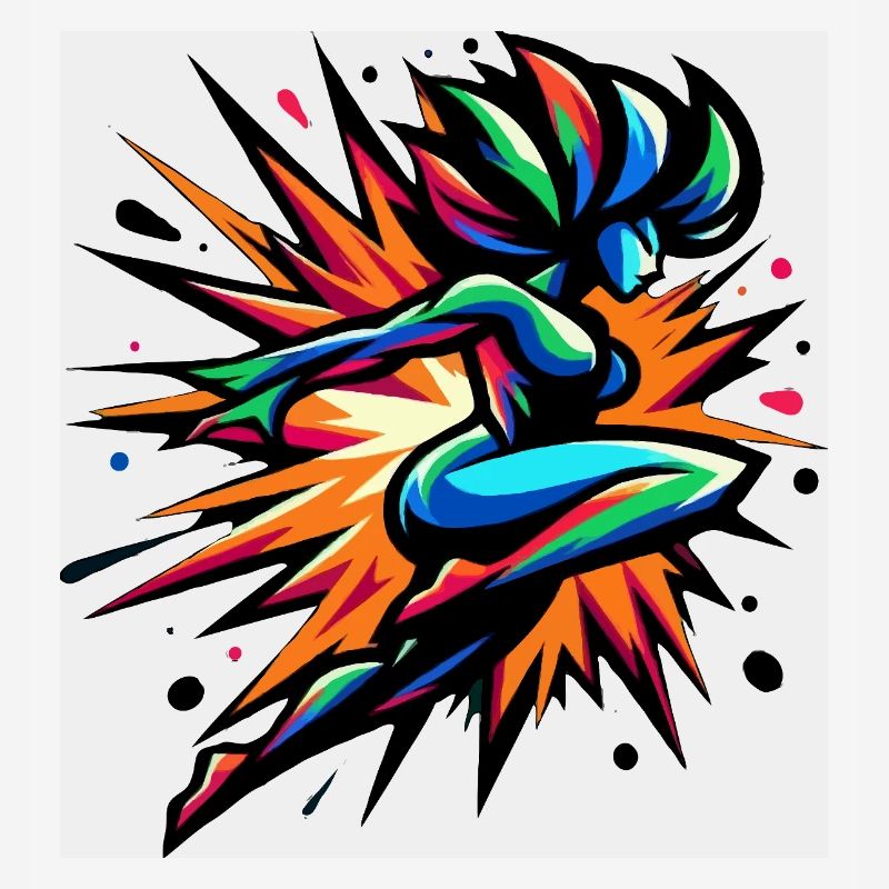 Bunter Neon-Sprinter