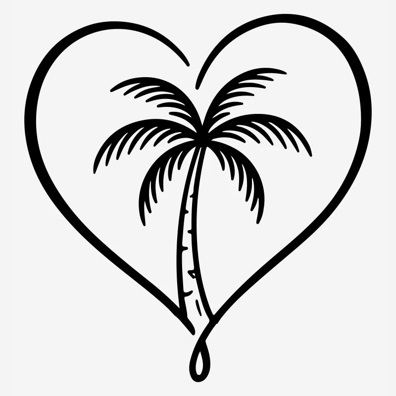 Vacances d’amour du cœur de Palm Tree