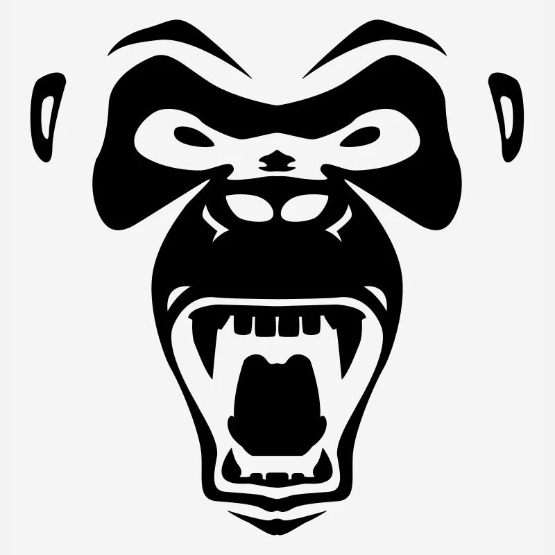 Wild monkey shows teeth