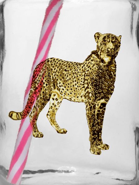 Leopard Goldene Graffiti Kunst