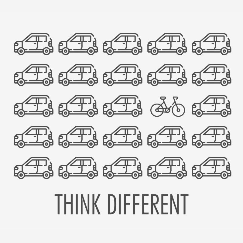 Think Different, changement de circulation, vélo