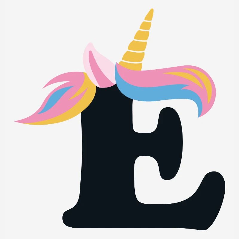 Einhorn-Buchstabe Regenbogenstyle "E" | be unique