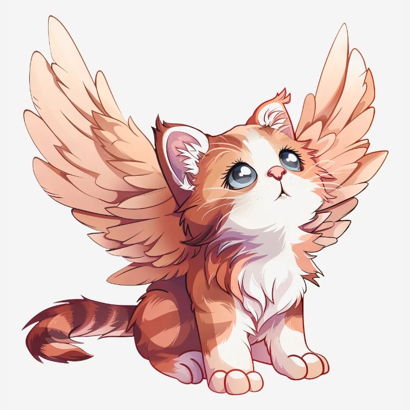 Conception de bande dessinée d’ange chat mignon