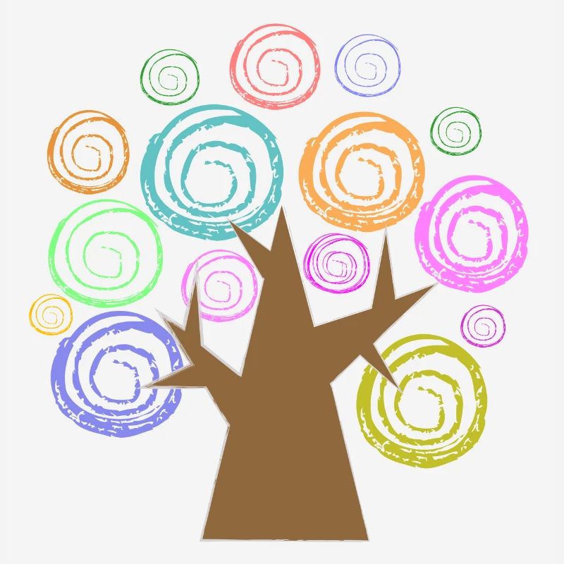 Conception d’arbre en spirale colorée