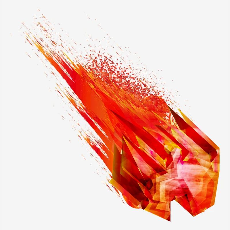 Glowing Asteroid with Fire Tail – Power Design