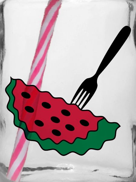 Melone mit Gabel