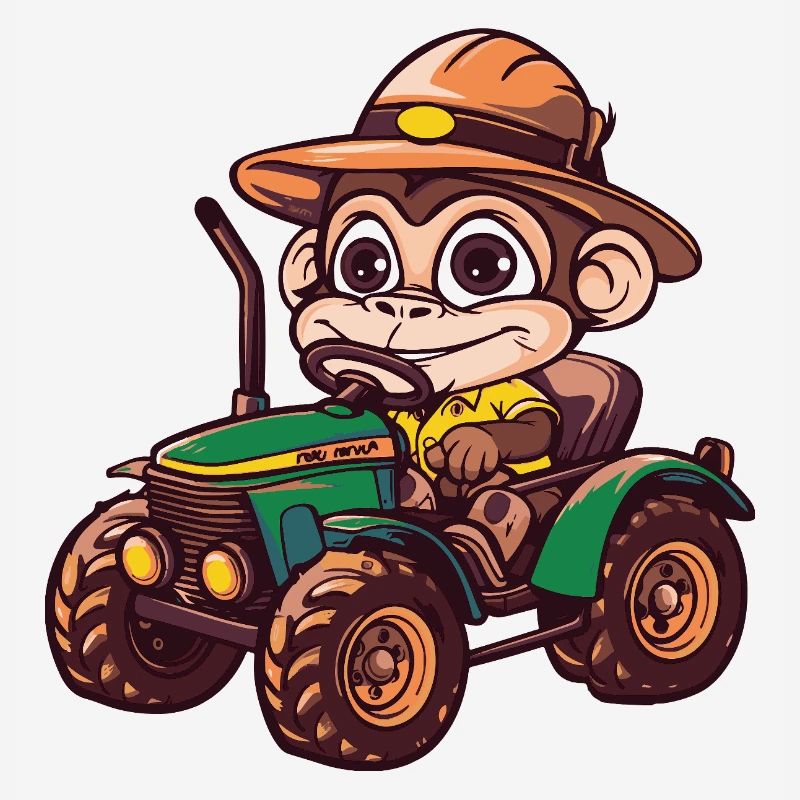 Monkey Tractor Farmer