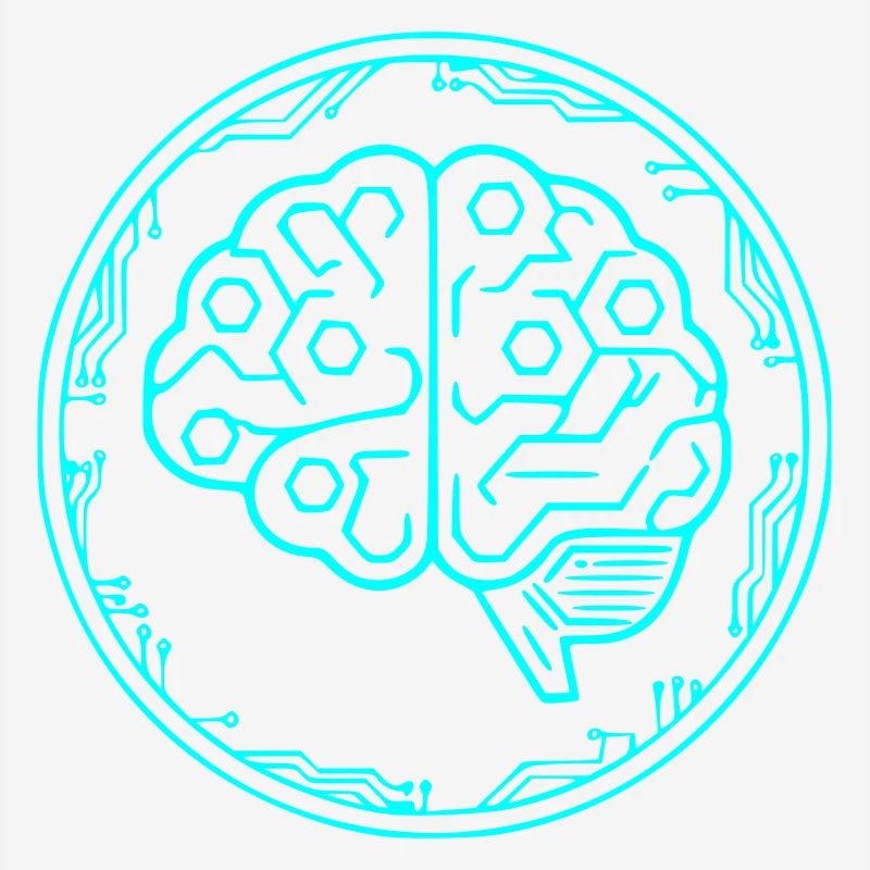 Cyber Brain AI Tech Circuit Vector