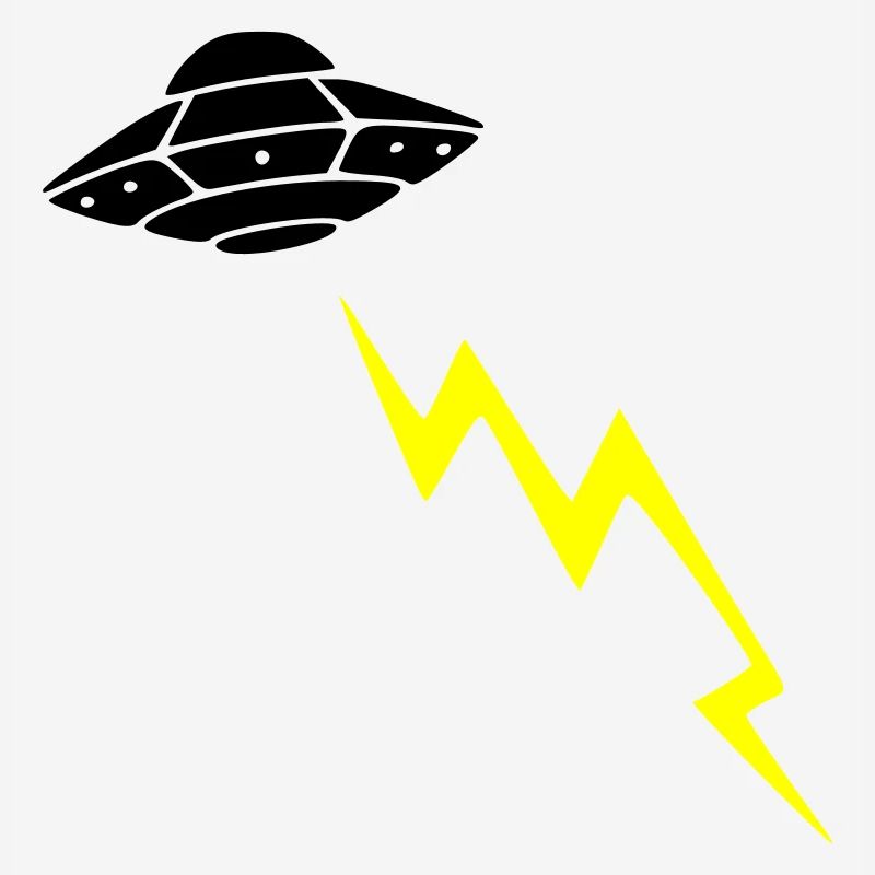 UFO Invasion Lightning Attack Alien Vector