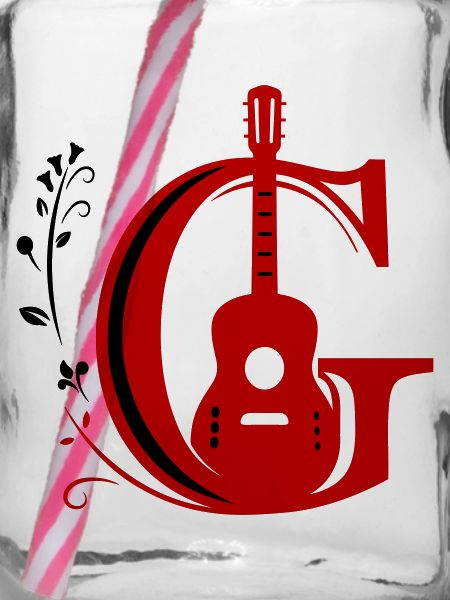Initiale c mit  Gitarre 