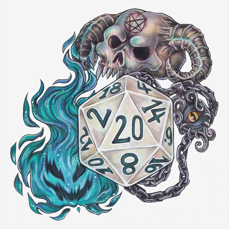 RPG Tabletop D20 Dice Gift Warlock