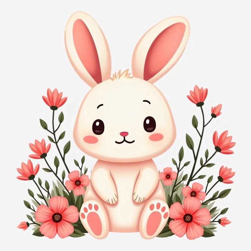 Kaninche aux fleurs