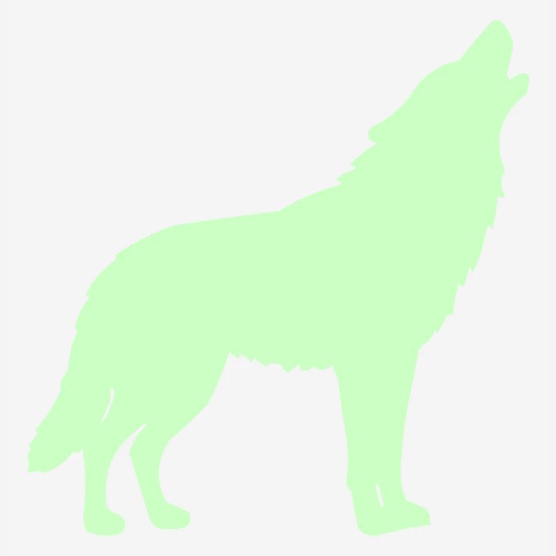 Silhouette de loup vert néon