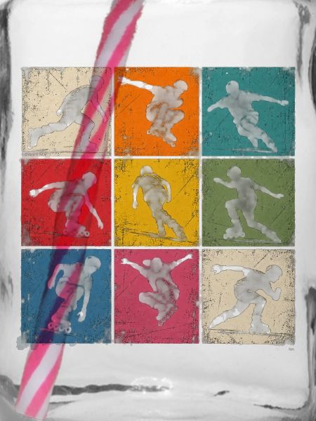 Inline Skating Retro Collage