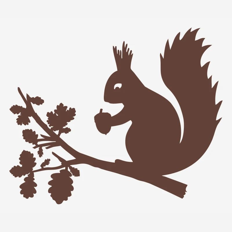 Eichhörnchen Eichel Zweig Eiche Blätter Baum Wald