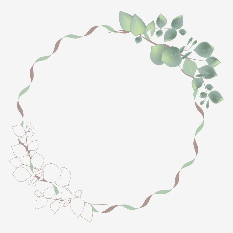delicate eucalyptus frame for your own texts & motifs