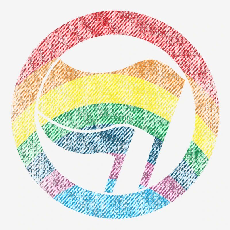 ARC-EN-CIEL ANTIFA DRAPEAU