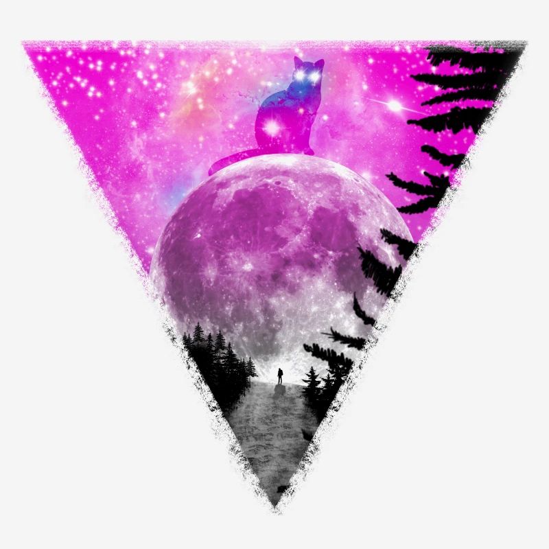 Chat géant sur la lune.