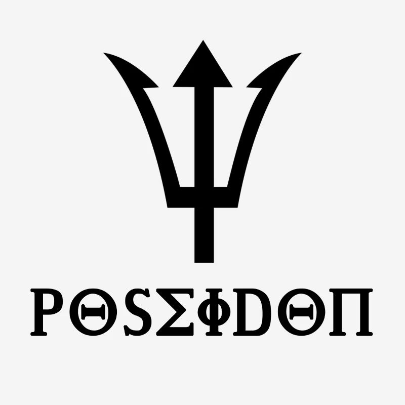 Poseidon design with trident gift idea black