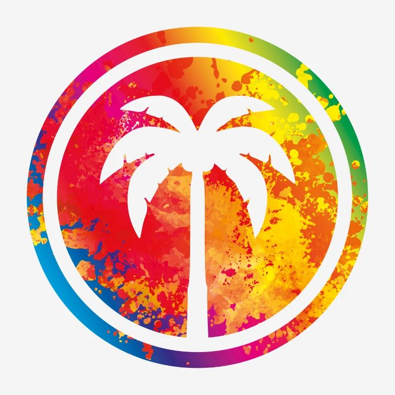 Palm symbole île colorée