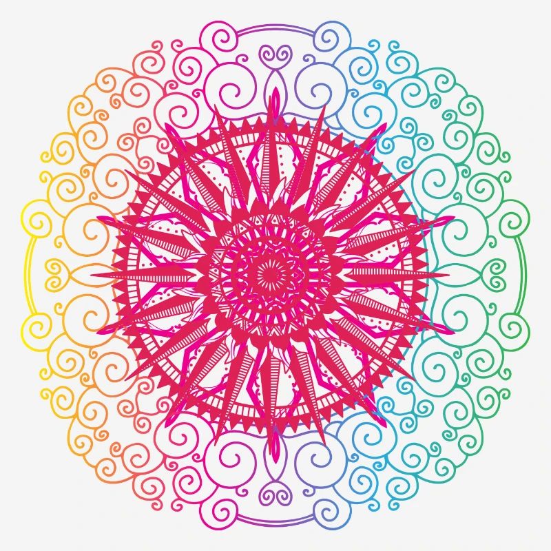 Rainbow Mandala Gradient Circle