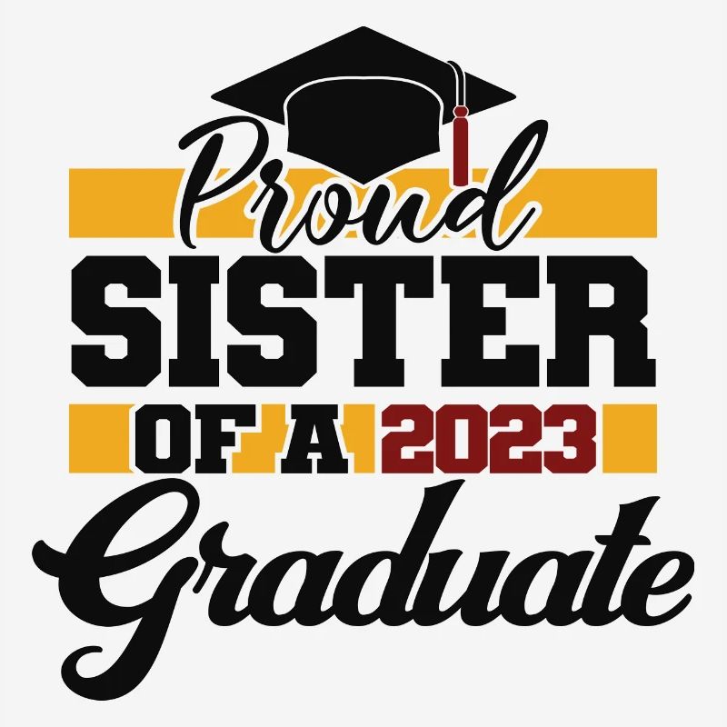 Stolze Schwester einer Abschlussfeier 2023