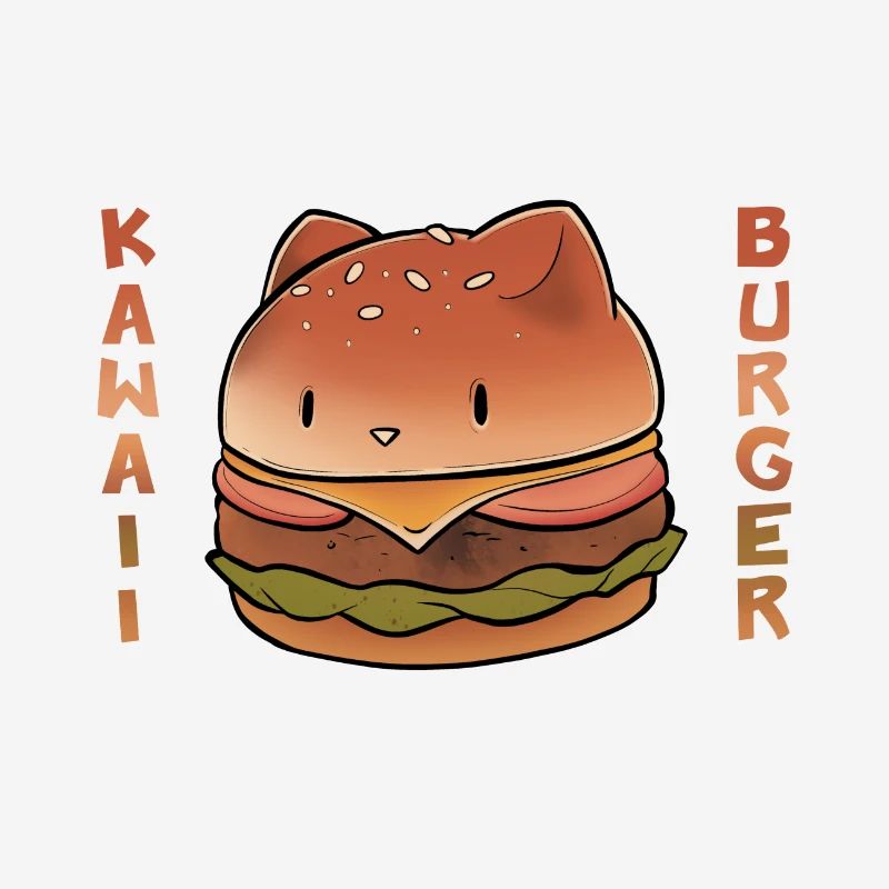 Chat kawaii burger