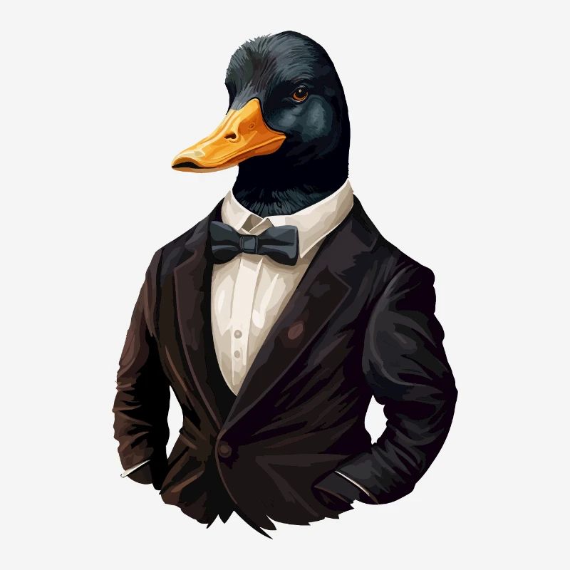 Duck with bow tie