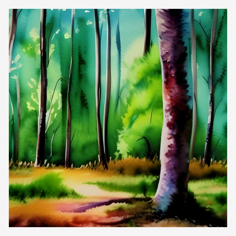 Une image d’aquarelle d’arbres