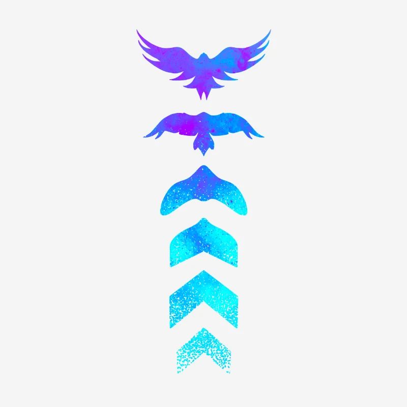 Evolution oiseau silhouette