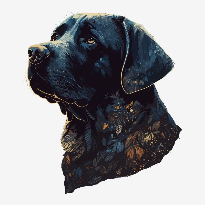 Incroyable Labrador Retriever avec un corps de style feuilles