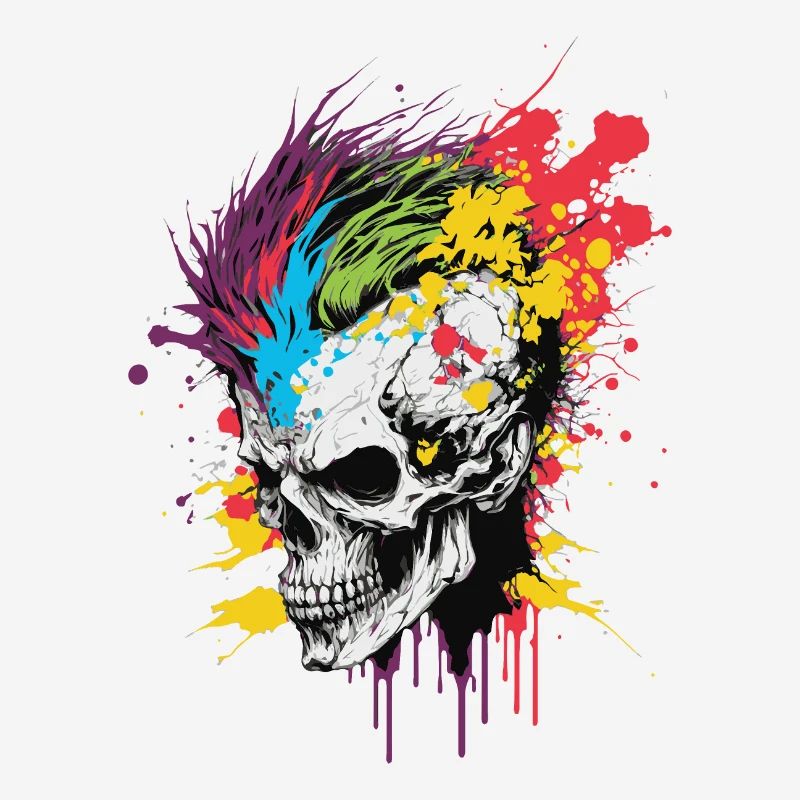 Rainbow Zombie Skull