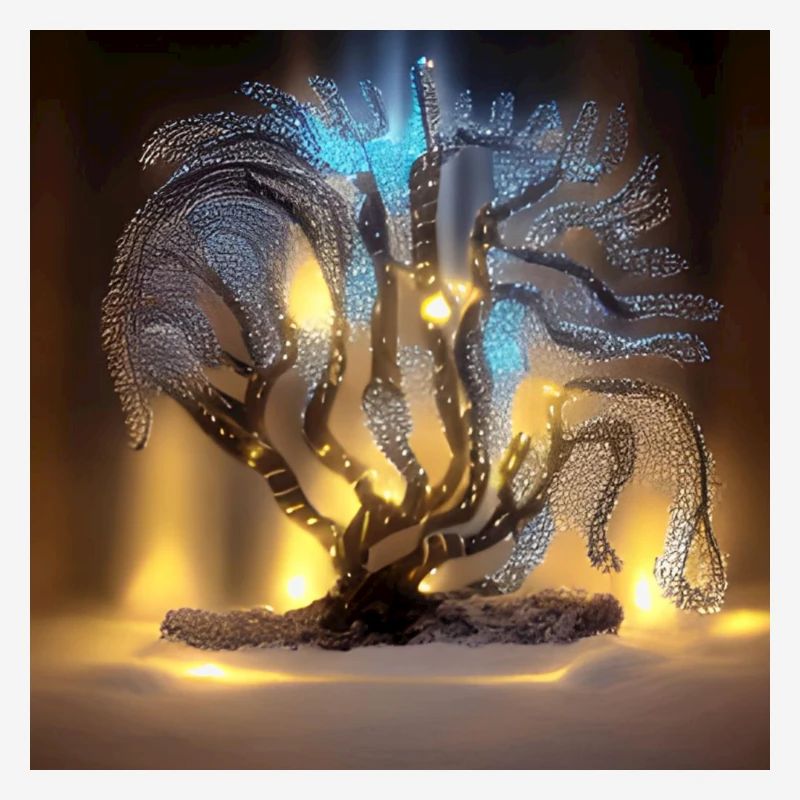 Alter Baum mit Lichtern