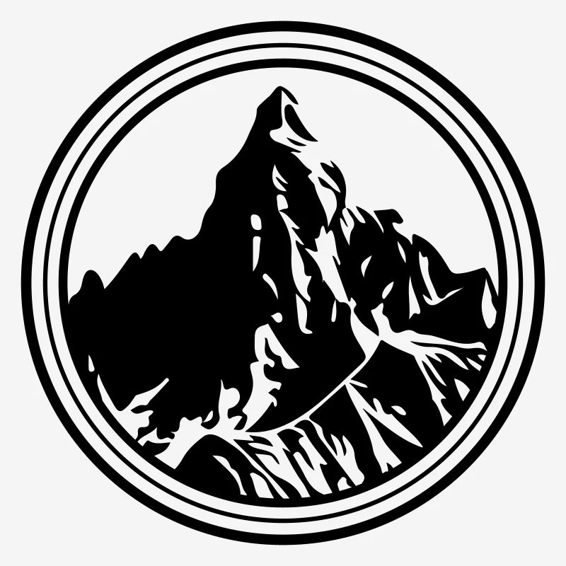 Mountains Symbol Silhouette Circle