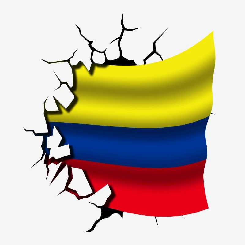 Drapeau de la Colombie - Colombie - Drapeau Broken Design