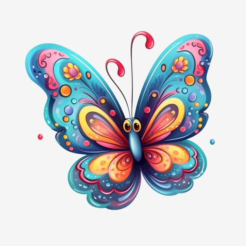 Colorful butterfly with gradient pattern