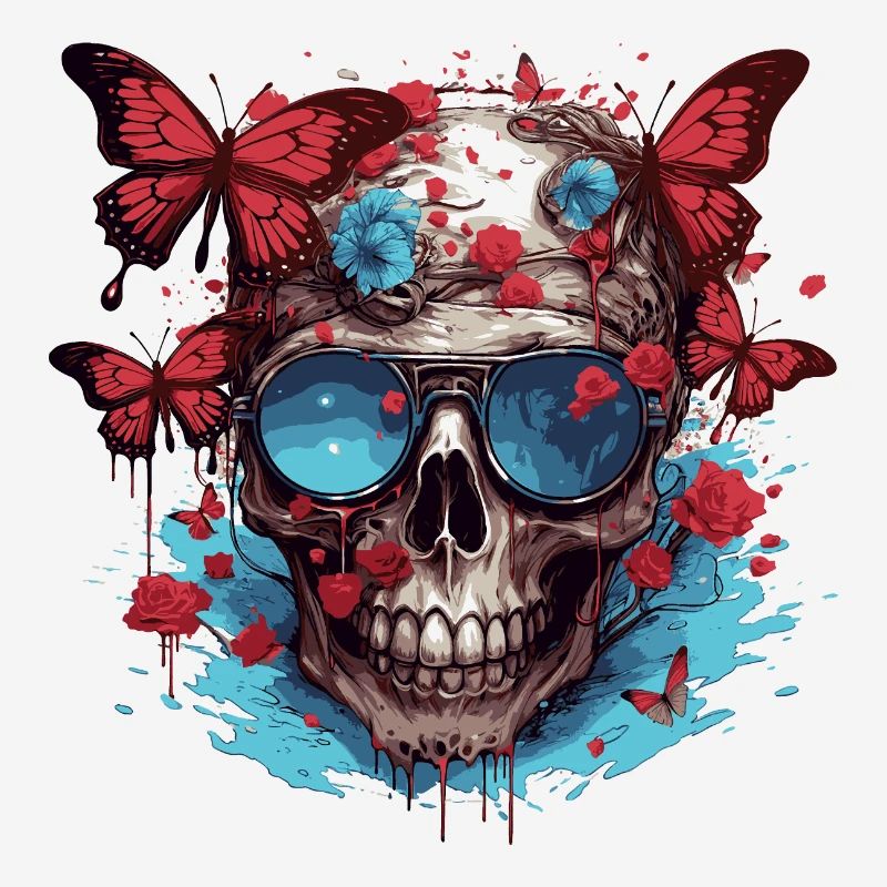 Crâne de zombie papillon